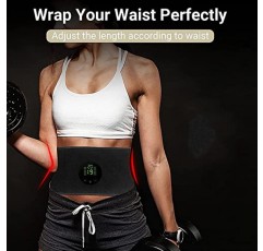 JoJoMooN EMS 근육 자극기 복부 토닝 벨트, ABS 훈련 허리 트리머 벨트 무선 Ab 트레이너 남성용 피트니스 장비 여성 복부/팔/다리 홈 오피스 운동 블루