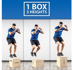 점프 훈련 및 컨디셔닝을 위한 Synergee 3 in 1 Wood Plyometric Box. 올인원 점프 트레이너. 사이즈 30/24/20, 24/20/16, 20/18/16, 16/14/12
