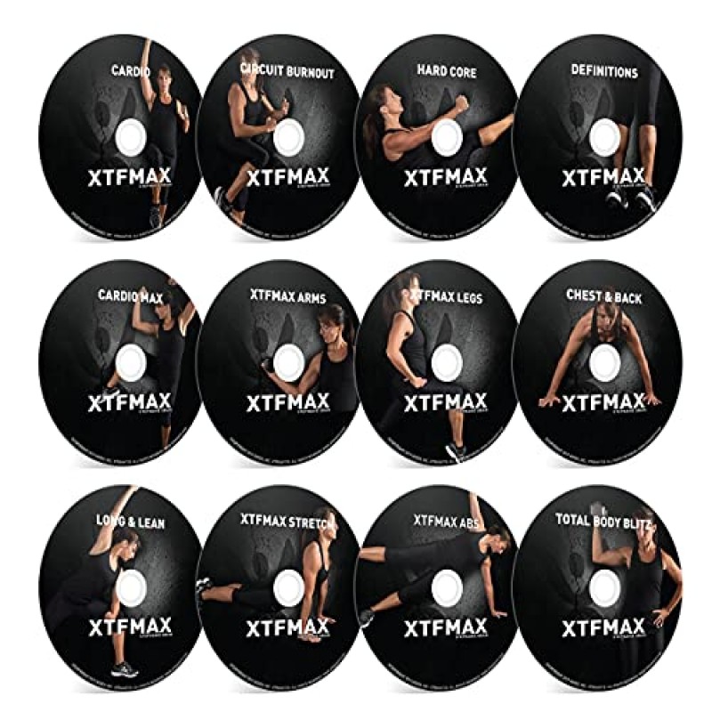 XTFMAX: 12개의 운동 비디오 + 트레이닝 캘린더, 피트니스 가이드, 영양 계획이 포함된 90일 DVD 운동 프로그램