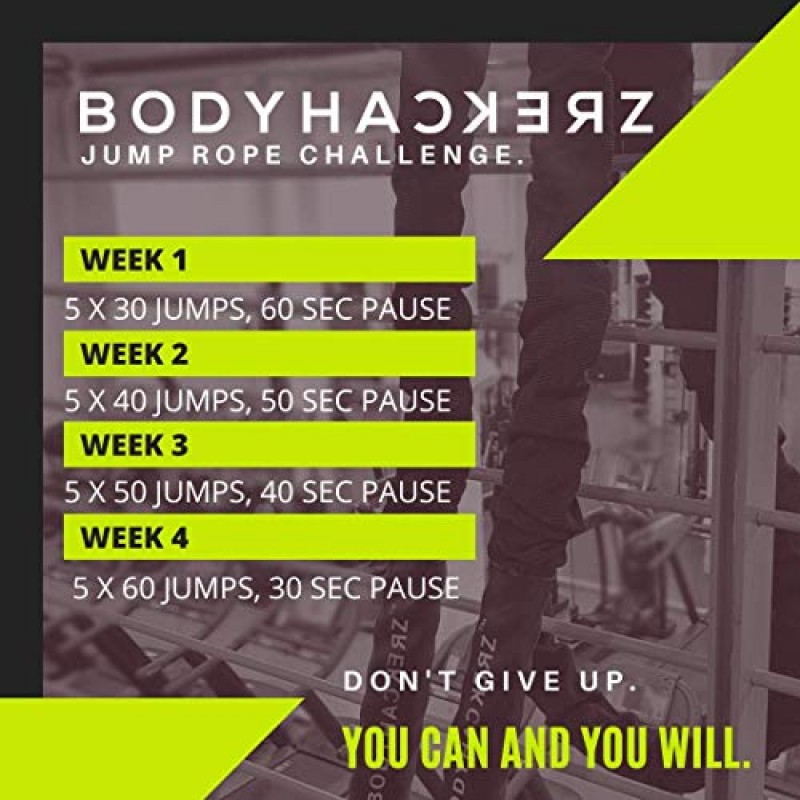 BODYHACKERZ 헤비 배틀 줄넘기 5.5lb | 피트니스 운동을 위한 가중 점프 로프 | 내구성이 뛰어난 보호 풀 슬리브 | 1,5인치 직경 | 길이 9.2피트