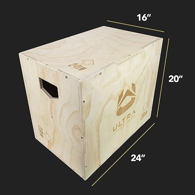 점프, MMA 훈련을 위한 울트라 피트니스 기어 3 in 1 Wood Plyo Box. 플라이오메트릭.
