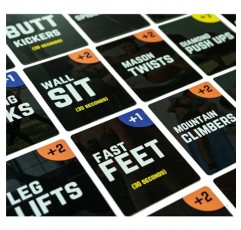 FastFit HIIT 트레이닝 게임 - 여성 및 남성을 위한 방수 운동 카드 - 60가지의 다양한 체중 운동이 포함된 운동 카드 - 서킷 트레이닝, 홈 트레이닝, 체육관, 땀흘리기 위한 피트니스 카드 데크