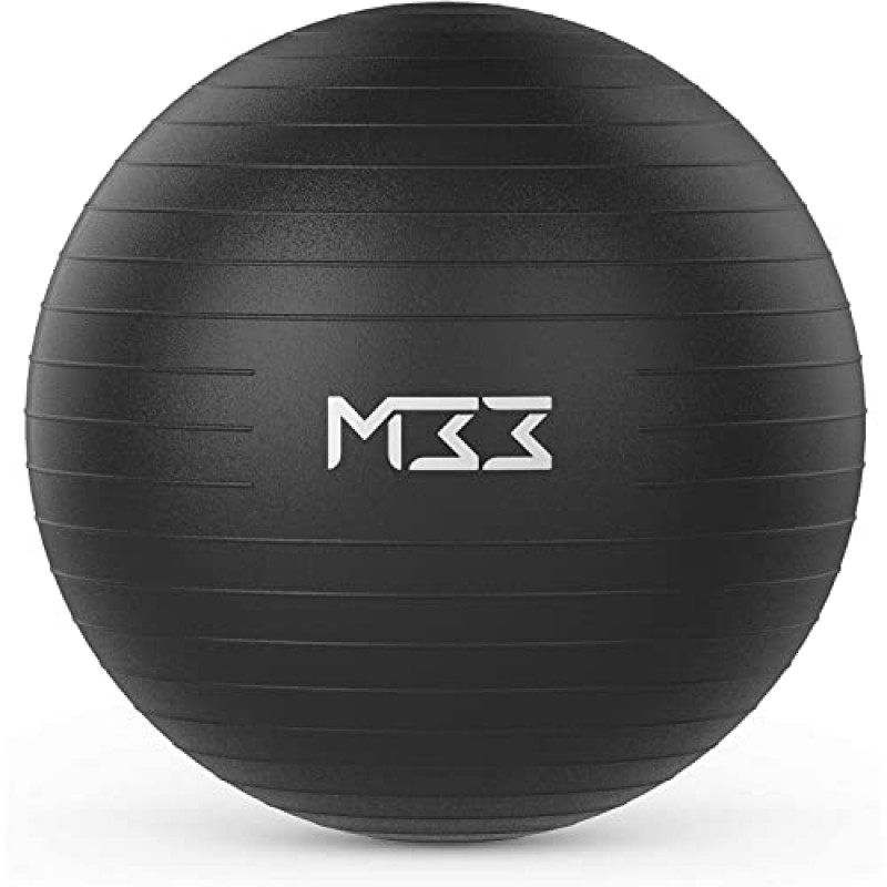 Mode33 운동 공 - 55 ~ 85cm 핸드 펌프가 포함된 매우 두꺼운 파열 방지 요가 공 - 피트니스, 필라테스, 임신, 노동, 출산 공, 스위스 공 - 다양한 색상을 위한 체육관 공
