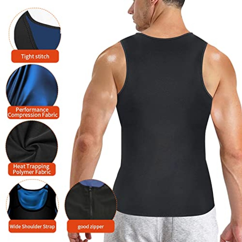 Finlin 남성 피트니스 Shapewear 땀 코르셋 조끼 뜨거운 땀 허리 트레이너 스포츠 사우나 언더 셔츠 스웨트 슈트 얇은 몸
