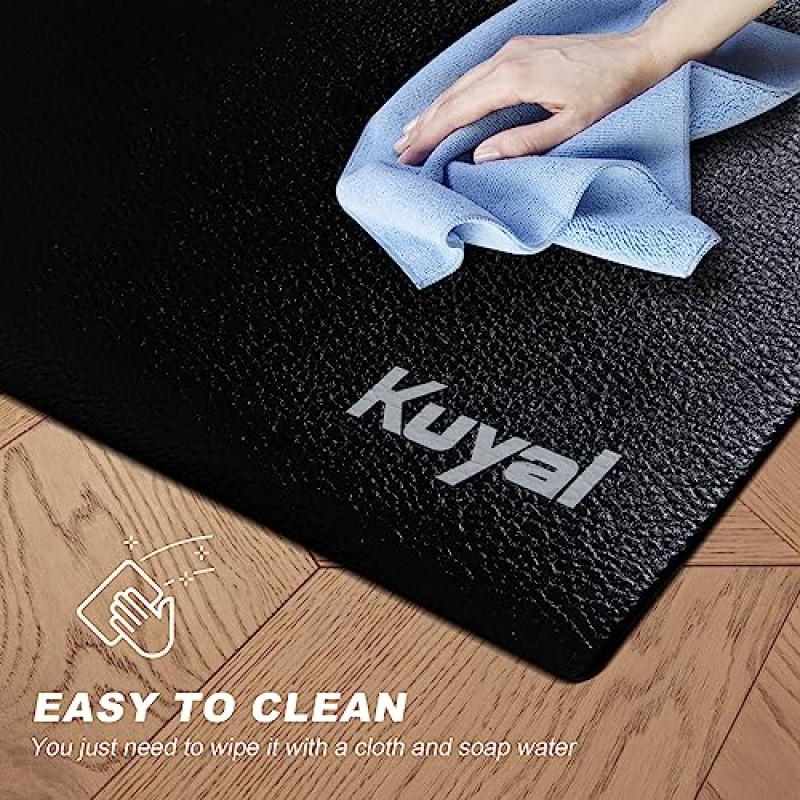 기댄 자전거 및 러닝머신 및 타원형 기계와 호환되는 Kuyal 자전거 매트, 운동 장비용 나무 바닥 카펫 바닥 두꺼운 매트 6mm 보호 - 체육관 바닥재