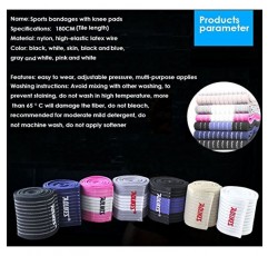 Runworld (1 쌍 탄성 통기성 무릎 받침대 압축 붕대 랩 통증 완화 스트랩 지원 랩 슬리브 남성용 여성용 크로스 트레이닝 WOD, 체육관 운동, 피트니스 및 파워 리프팅