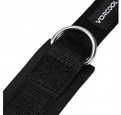 VORCOOL 2PCS 케이블 기계용 발목 스트랩 역도 체육관 운동 피트니스 더블 D-링 네오프렌 다리, 복근 및 둔근 운동용 패딩 발목 커프스 캐리 백이 있는 남성 및 여성에게 적합