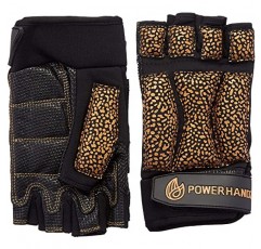 POWERHANDZ POWERFIT 남성 및 여성 역도, 체육관, 피트니스 트레이닝용 가중 트레이닝 장갑 - 핑거리스, 미끄럼 방지, 젤 그립 - 0.5 lb