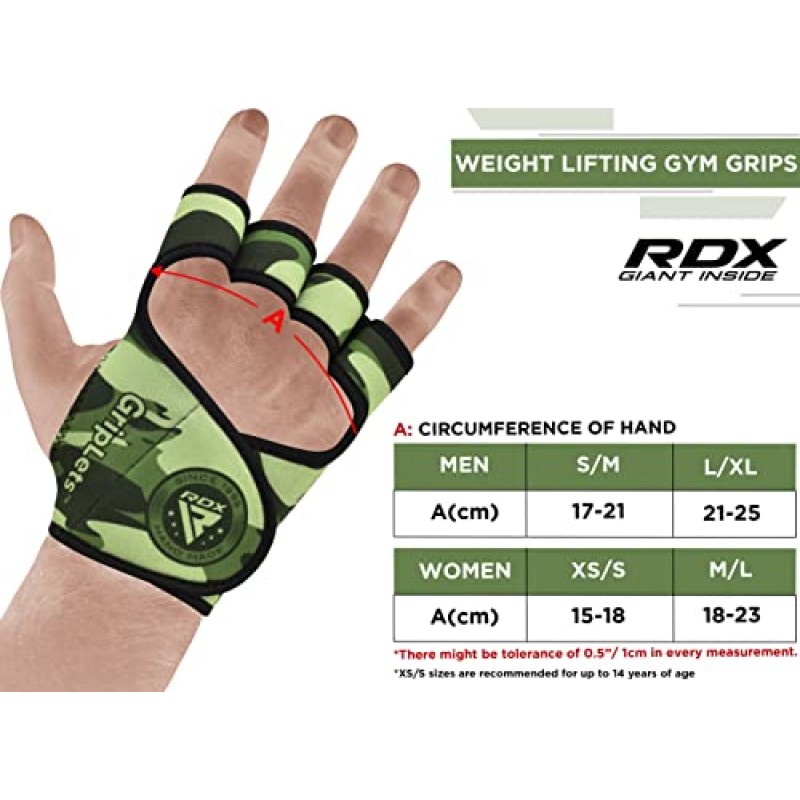 RDX 역도 장갑 그립, 체육관 피트니스 운동, 미끄럼 방지 통풍 오픈 백 그리퍼, 근력 운동 HIIT 운동 데드리프트, 남성 여성 사이클링 조정 등산 매달린 풀업 체조