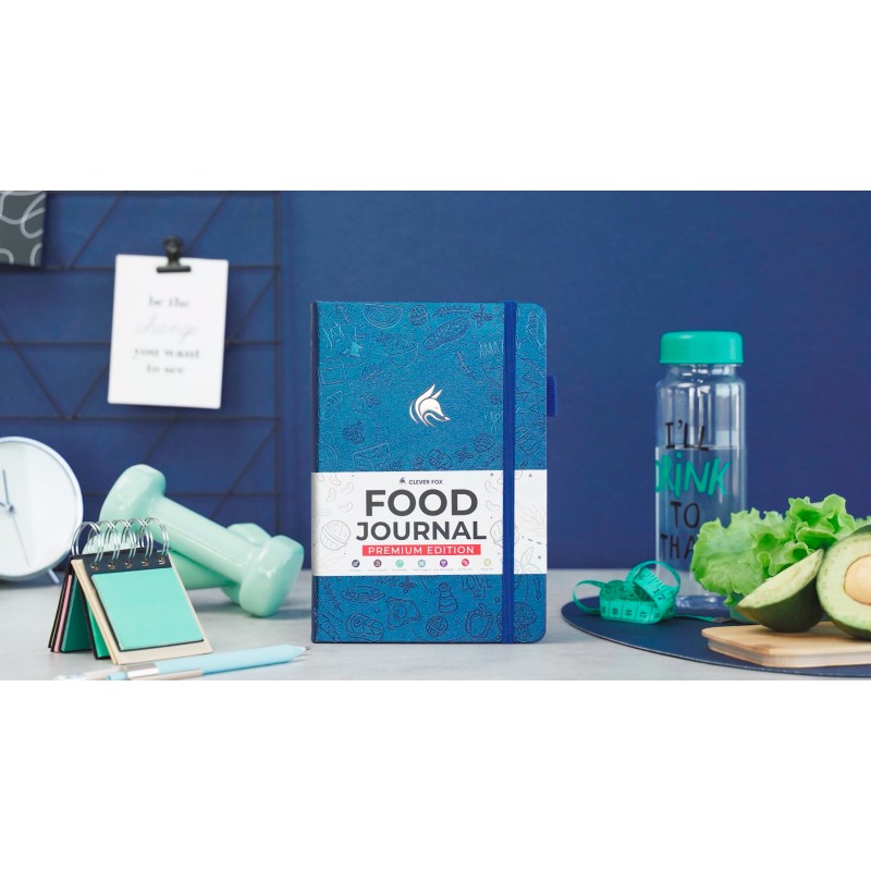 Clever Fox Food Journal 프리미엄 - 칼로리 추적기를 사용한 일일 식사 추적 로그 - 여성 및 남성을 위한 영양, 다이어트 및 체중 감량 일기 - 비만 식사 추적에 적합 - A5 크기(로즈 골드)