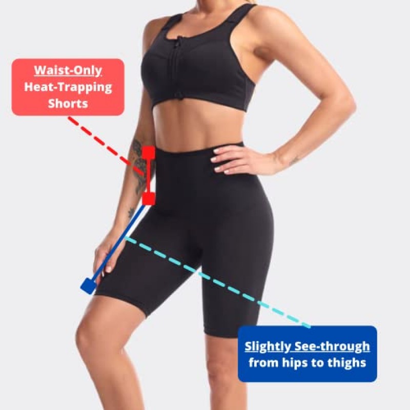 NANOHERTZ 사우나 땀 Shapewear 반바지 바지 허벅지 운동복 허리 트레이너 체중 감소 셰이퍼 Sweatsuit 피트니스 체육관 여성