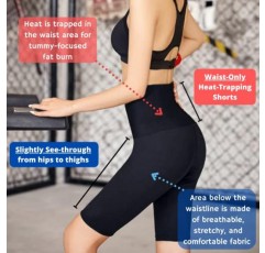 NANOHERTZ 사우나 땀 Shapewear 반바지 바지 허벅지 운동복 허리 트레이너 체중 감소 셰이퍼 Sweatsuit 피트니스 체육관 여성