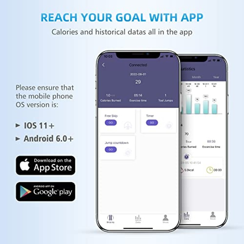 피트니스를 위한 편안한 스마트 줄넘기, APP 데이터 분석 기능이 있는 줄넘기, 무선 줄넘기, 조절 가능한 로프리스, 운동용 가중 줄넘기, 남성, 여성, 홈 체육관 운동