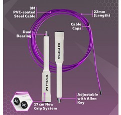 PICSIL 스핑크스 로프, 이중 베어링 시스템을 갖춘 360° 속도 줄넘기, ABS 플라스틱으로 제작된 빠르고 가벼운 줄넘기, 모든 연령층을 위한 피트니스, 복싱 및 컨디셔닝용 줄넘기