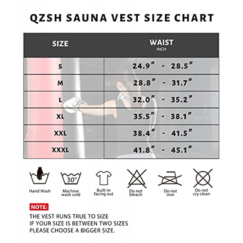 QZSH 여성 사우나 조끼 땀 탱크 탑 허리 트레이너 운동 슬리밍 셔츠 사우나 스타킹 히트 트래핑 슈트 체육관 사우나 자켓