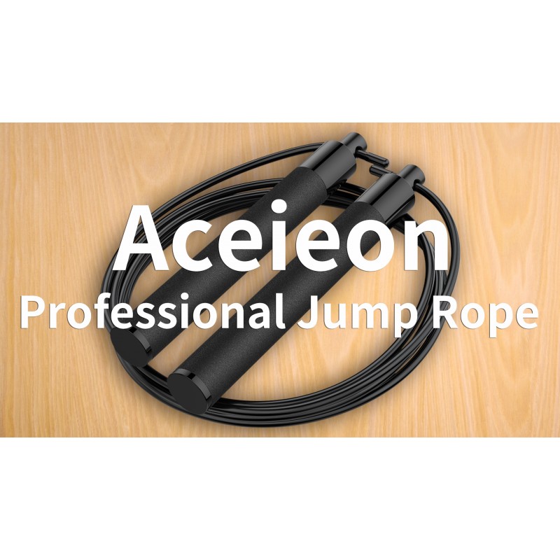 피트니스 및 운동을 위한 Aceieon 전문 줄넘기, 볼 베어링이 있는 조절 가능한 손잡이, 크로스핏, 체육관, 유산소 운동 및 지구력 훈련을 위한 엉킴 방지 줄넘기 줄, 운동용 줄넘기