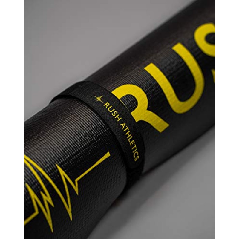 RUSH ATHLETICS 휴대용 점프 로프 피트니스 매트 - 1m x 1m 6mm 두께, 고밀도 미끄럼 방지, 홈 체육관 바닥재용 운동 매트 - Plyo, Cardio, MMA 매트(길이 100cm x 너비 100cm x 두께 6mm) 검정색
