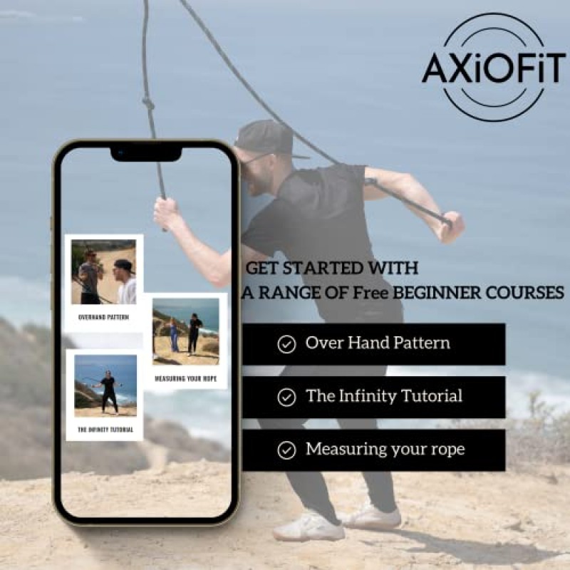 AXiOFiT 플로우 로프 운동 홈 체육관용 줄넘기 프리스타일 건너뛰기 및 점프용 유산소 가중 줄넘기는 복싱 및 HIIT 초보자를 위한 상체 피트니스에 도움이 됩니다 – 560g(1.23lb)