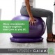Gaiam Essentials 밸런스 볼 및 베이스 키트, 65cm 요가 볼 의자, 가정 또는 사무실 책상용 팽창식 링 베이스가 있는 운동 공, 공기 펌프 포함