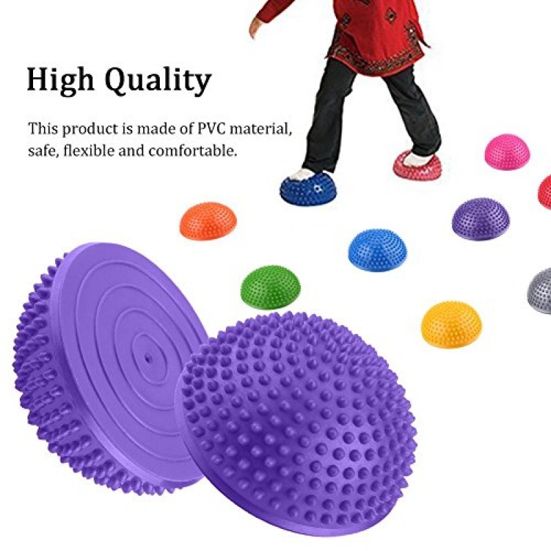 Dioche PVC 풍선 하프 요가 공, 마사지 포인트 Fitball 운동 트레이너 피트니스 밸런스 볼