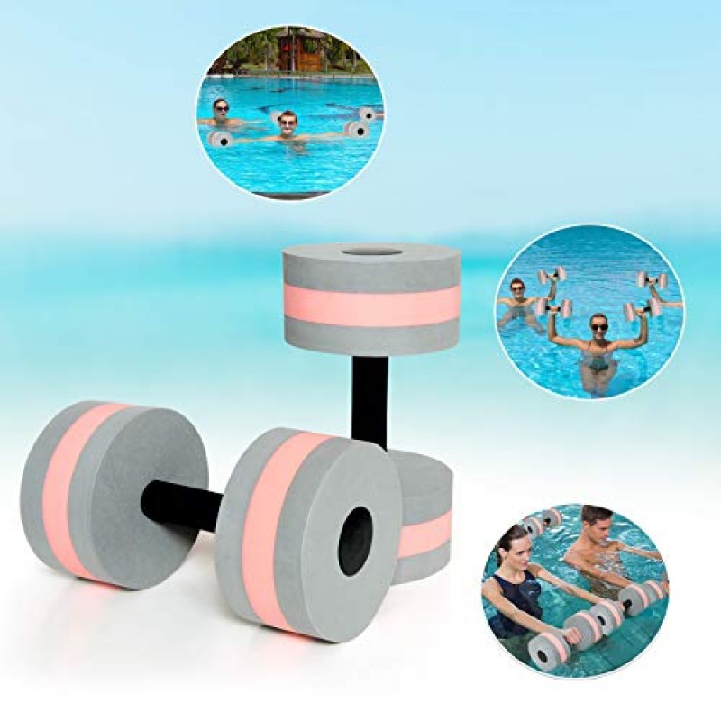 Timoo Aquatic Dumbells 2 개의 물 Dumbells 세트 풀 저항 물 무게 물 에어로빅 고밀도 EVA 폼 풀 피트니스