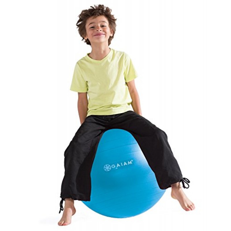 Gaiam 키즈 밸런스 볼 - 운동 안정성 요가 볼, 가정이나 교실에서 활동적인 어린이를 위한 어린이 대체 유연한 좌석(만족 보장), 45cm