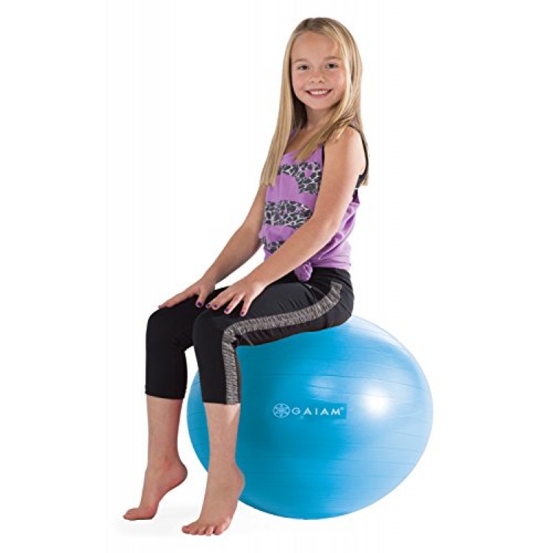 Gaiam 키즈 밸런스 볼 - 운동 안정성 요가 볼, 가정이나 교실에서 활동적인 어린이를 위한 어린이 대체 유연한 좌석(만족 보장), 45cm