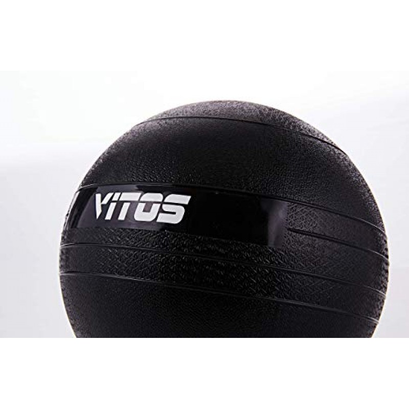 Vitos 피트니스 운동 슬램 메디신 볼 10~100파운드 | 내구성 가중 체육관 액세서리 근력 컨디셔닝 크로스 트레이닝 코어 스쿼트 런지 스파이크 볼 고무 웨이트 운동