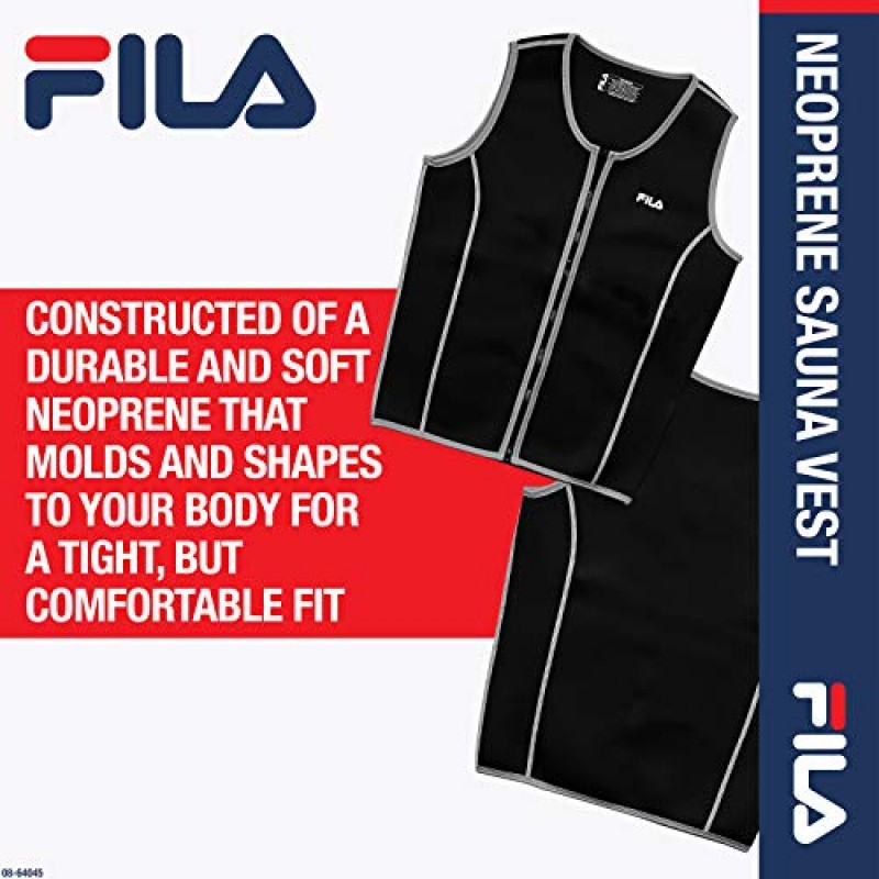 FILA 액세서리 남성용 사우나 조끼 - 네오프렌 운동복 지퍼 탱크탑 핫 슬리밍 바디 셰이퍼