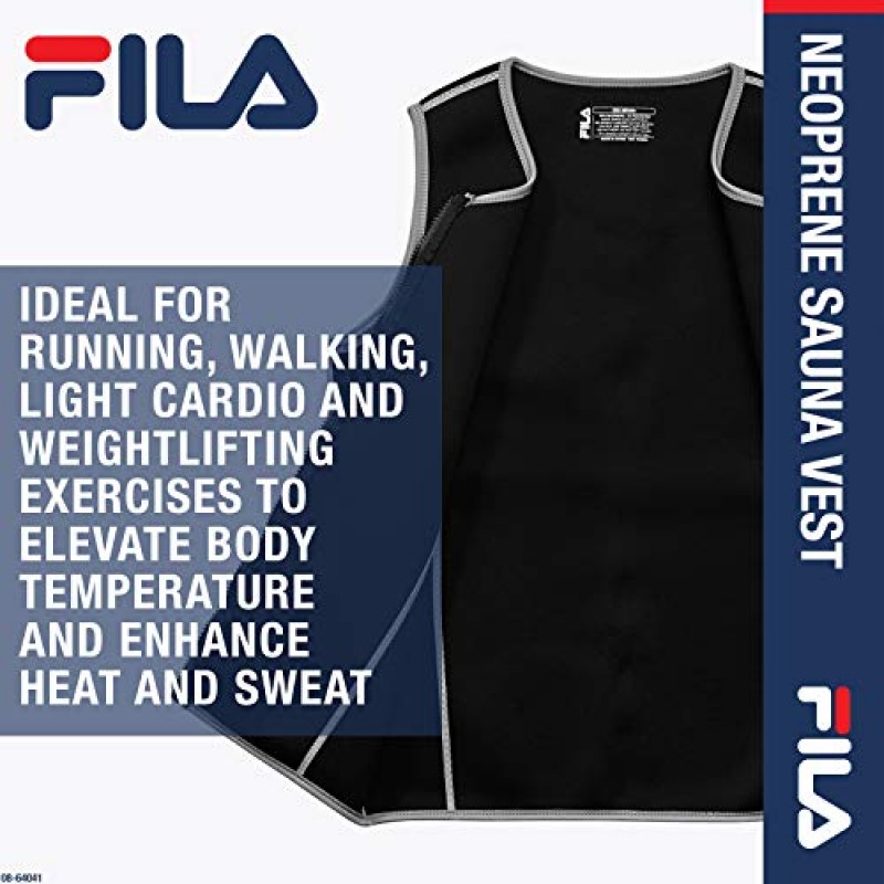 FILA 액세서리 남성용 사우나 조끼 - 네오프렌 운동복 지퍼 탱크탑 핫 슬리밍 바디 셰이퍼