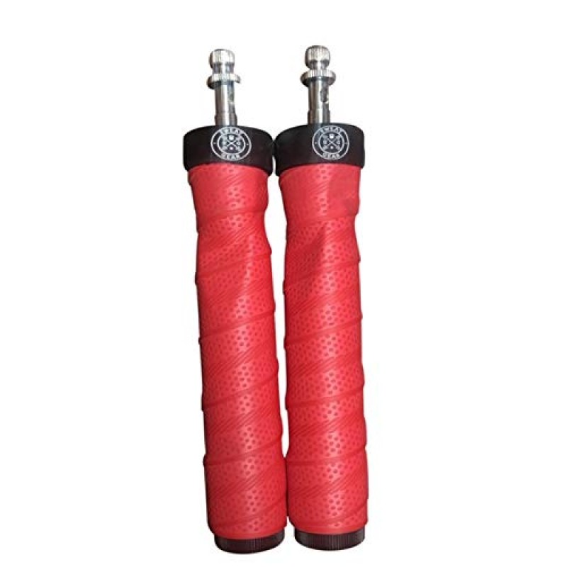 SweatGear Gen2 속도 케이블 줄넘기. 10피트 조정 가능한 케이블 2개, 케이블 보호기 2개, 편안한 손잡이, 구성 요소, 휴대용 가방이 포함되어 있습니다. 크로스핏, 유산소 운동, MMA, 복싱, 피트니스 및 더블 언더!