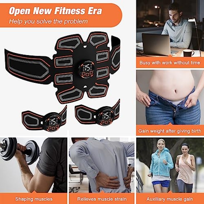 BLASET ABS 자극기, 복부 토닝 벨트 트레이너, Abs 운동 장비, 남성 및 여성을 위한 Ab 스포츠 운동 벨트 BFB-11