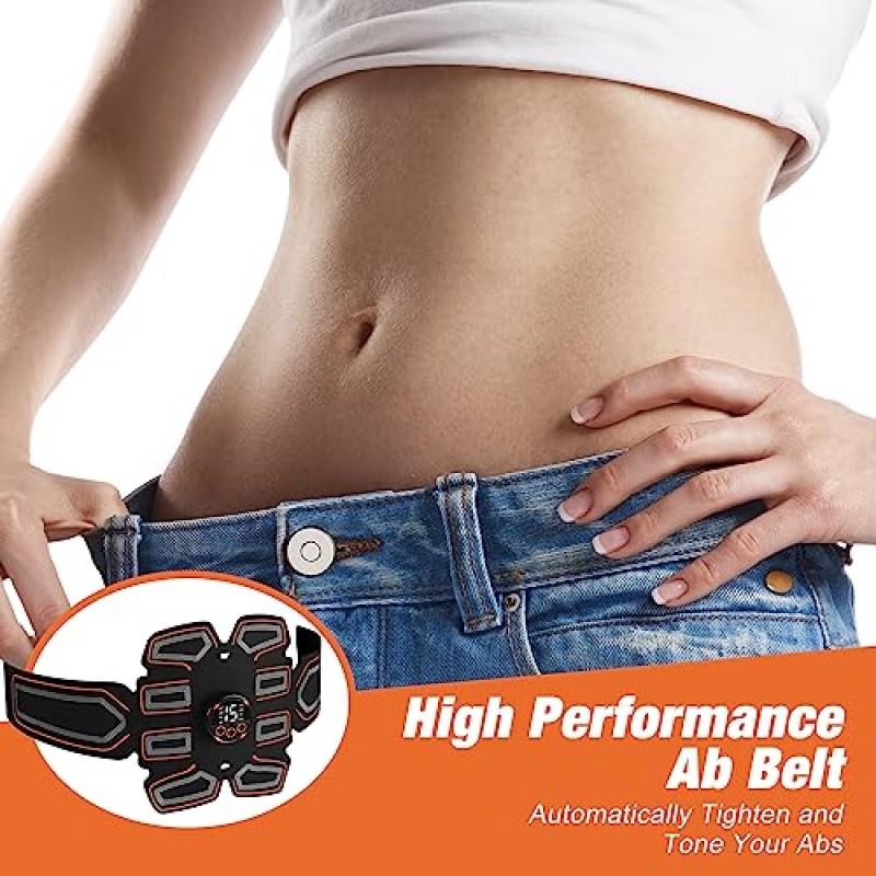 BLASET ABS 자극기, 복부 토닝 벨트 트레이너, Abs 운동 장비, 남성 및 여성을 위한 Ab 스포츠 운동 벨트 BFB-11