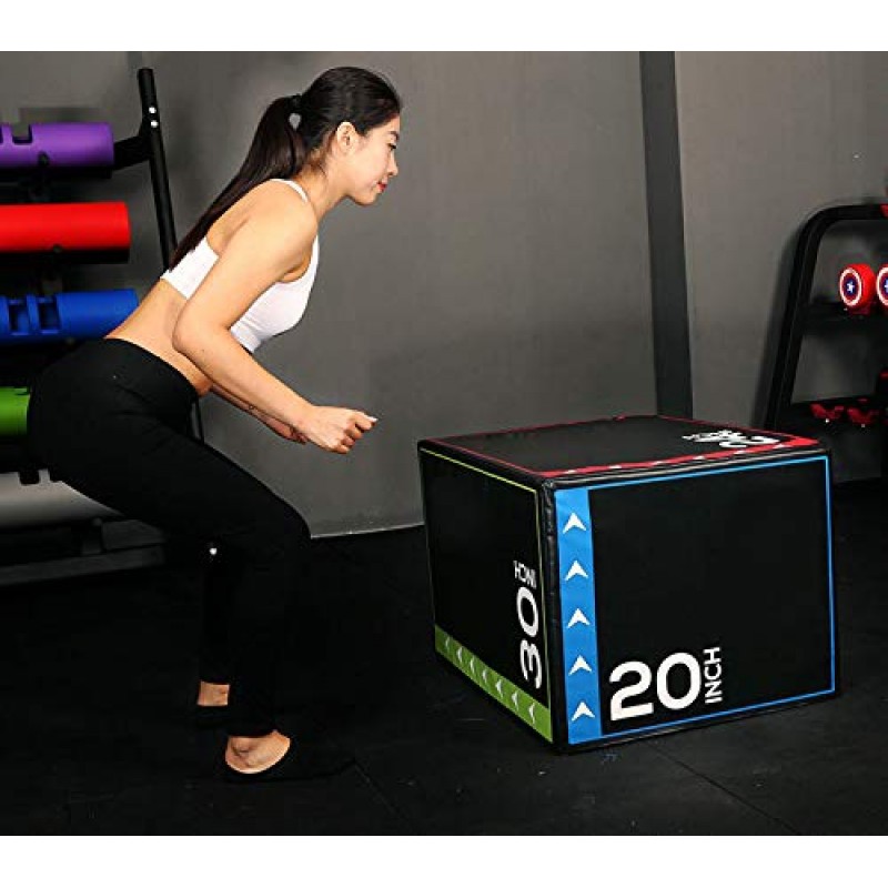 BalanceFrom 3 in 1 20인치 24인치 30인치 폼 플라이오메트릭 박스 점핑 운동 점핑 ​​트레이너, 16파운드 또는 60파운드, 다양한 색상 사용 가능