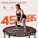 BCAN 450/550 LBS 접이식 미니 트램펄린, 번지가 있는 40"/48" 피트니스 트램펄린, 조절 가능한 폼 손잡이/T-손잡이/손잡이 없음, 어린이 성인을 위한 안정적이고 조용한 운동 리바운더