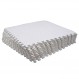 HTTMT- 12X(48 Sqft) 흰색 체육관 바닥 매트 24x24 EVA 폼 연동 운동 피트니스 퍼즐 바닥 체육관 요가 매트 운동 패드 [P/N: MTET-HOME012-12PC]