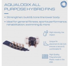AquaLogix 중간 저항 다용도 하이브리드 수중 훈련 핀 세트 - 연기 - 온라인 액세스 데모 비디오 및 운동 프로그램 포함 - 쌍(MRPCFIN)