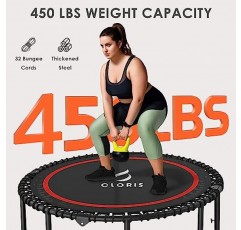 CLORIS 450 LBS 접이식 미니 트램펄린, 번지/조절 가능한 폼 손잡이가 있는 40