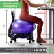 Gaiam 클래식 밸런스 볼 의자 - 운동 안정성 요가 공 공기 펌프, 운동 가이드 및 만족 보장이 포함된 가정용 및 사무실 책상용 프리미엄 인체공학적 의자
