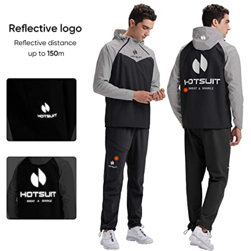 HOTSUIT 스웨트 사우나 슈트 세트, 남성의 체중 감량과 피트니스 목표 달성을 위한 하이테크 운동, 여름 필수품
