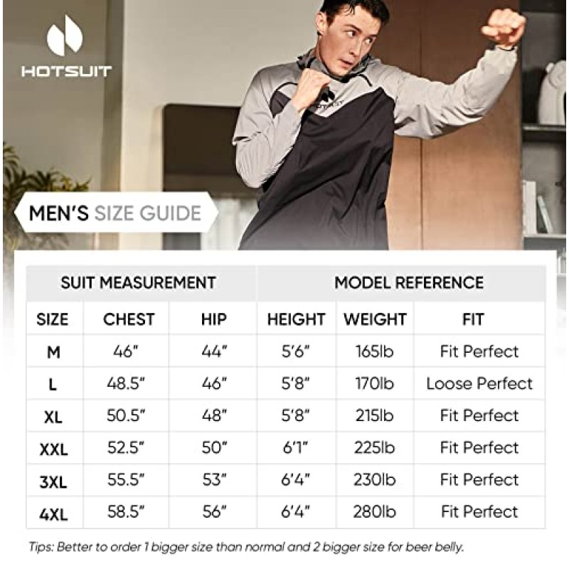 HOTSUIT 스웨트 사우나 슈트 세트, 남성의 체중 감량과 피트니스 목표 달성을 위한 하이테크 운동, 여름 필수품