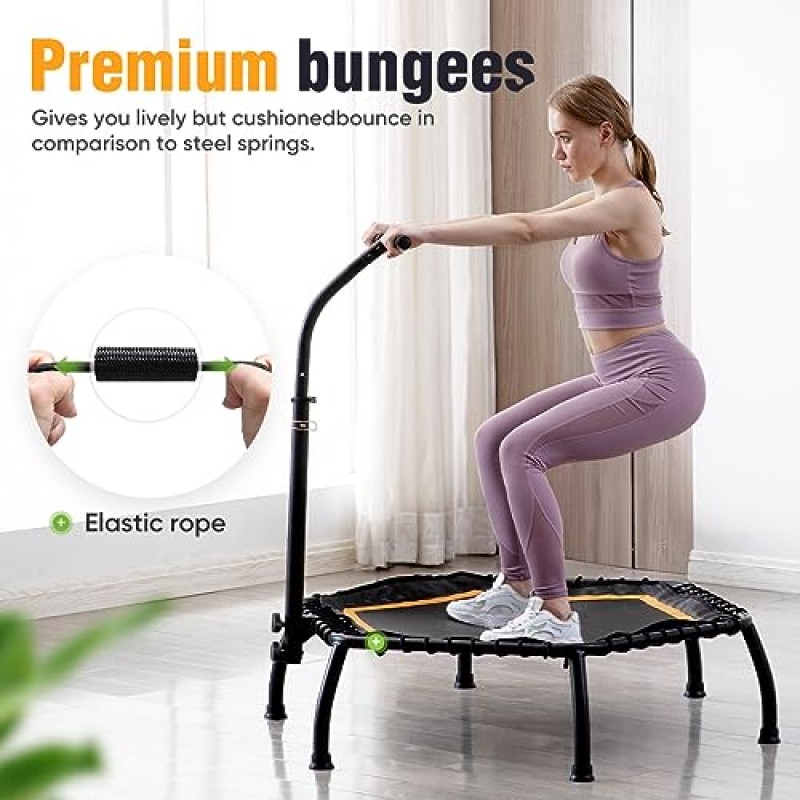 Zupapa Silent Mini Fitness Trampoline – 성인용 실내 리바운더 – 최고의 도시 심장 강화 피트니스 운동 트레이너 – 최대 제한 330lbs