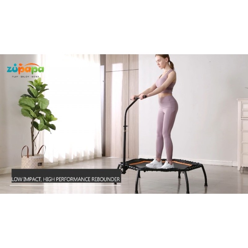 Zupapa Silent Mini Fitness Trampoline – 성인용 실내 리바운더 – 최고의 도시 심장 강화 피트니스 운동 트레이너 – 최대 제한 330lbs