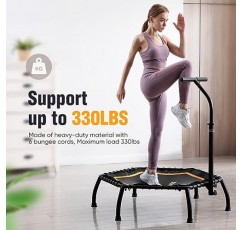 Zupapa Silent Mini Fitness Trampoline – 성인용 실내 리바운더 – 최고의 도시 심장 강화 피트니스 운동 트레이너 – 최대 제한 330lbs