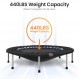 BCAN 40/48" 접이식 미니 트램펄린 최대 하중 330lbs/440lbs, 조절 가능한 폼 손잡이가 있는 피트니스 리바운더, 성인용 운동 트램펄린 실내/정원 운동