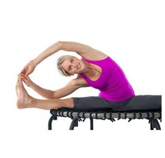 JumpSport 350 PRO 실내 고강도 경량 39인치 피트니스 트램펄린(핸들 바 액세서리 포함), 블랙