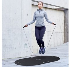 FEECCO 줄넘기 매트, 54'x36' 실내 바닥 및 실외 콘크리트용 대형 미끄럼 방지 줄넘기 패드, 줄넘기로 맞춤 제작된 7mm 두께의 고밀도 소재