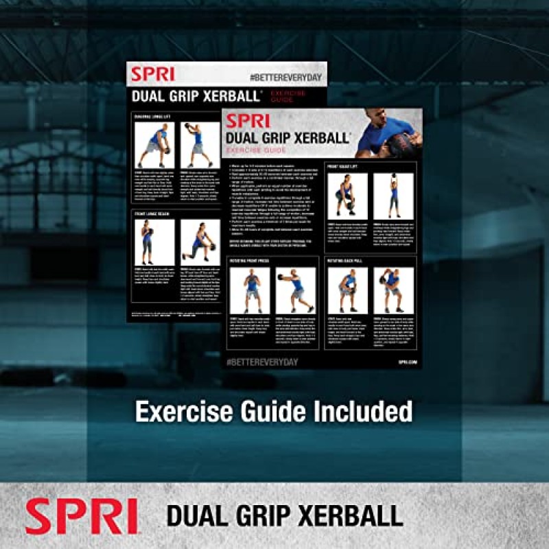 손잡이가 있는 SPRI Xerball 메디신 볼 - 운동용 가중 공(6파운드, 8, 10, 12, 14, 16, 18, 20파운드) - 복근, 코어, 크로스핏, 근력 훈련용 메드 볼