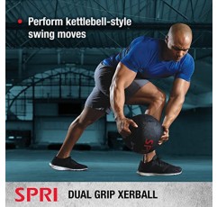 손잡이가 있는 SPRI Xerball 메디신 볼 - 운동용 가중 공(6파운드, 8, 10, 12, 14, 16, 18, 20파운드) - 복근, 코어, 크로스핏, 근력 훈련용 메드 볼