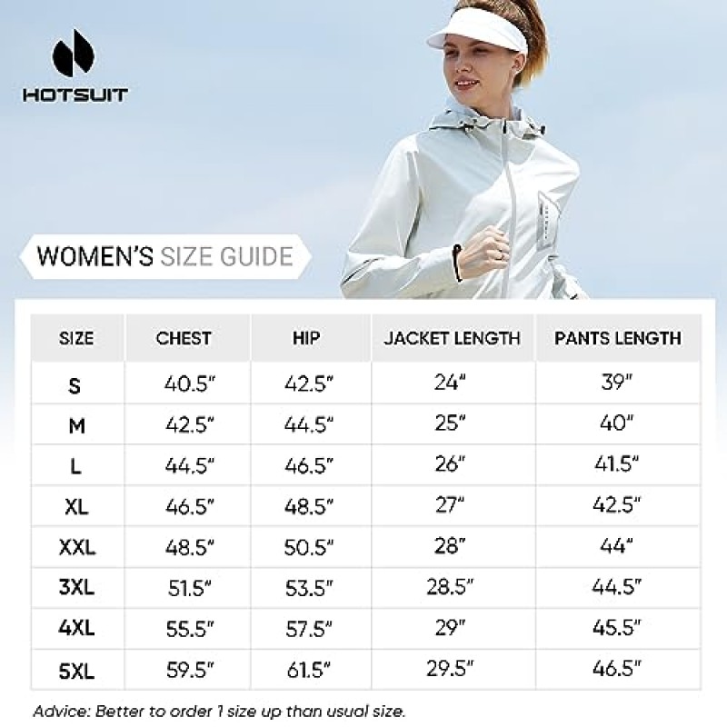 HOTSUIT 사우나 정장 여성 내구성 복싱 땀복 체육관 운동 운동 사우나 자켓 바지